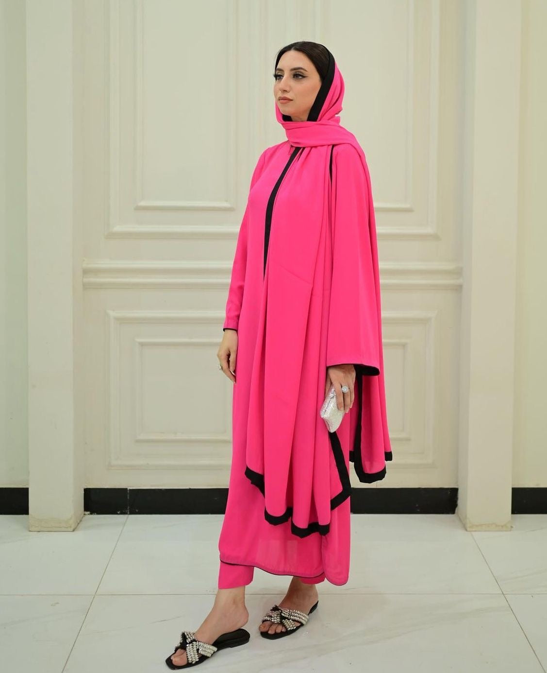 Chic Studio Georgette Pink and Black 3pcs