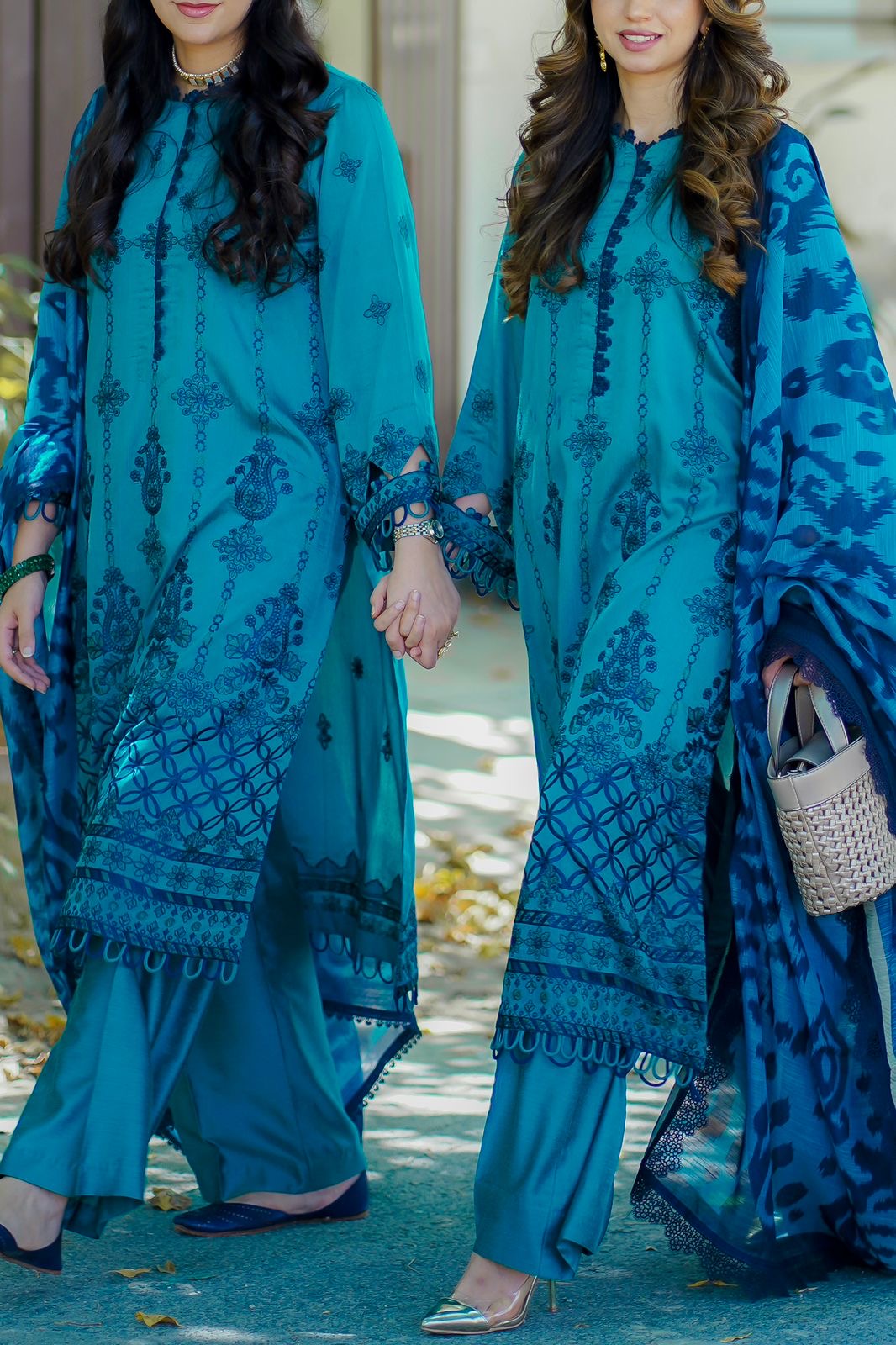 Mohagni Brand Teal Rawsilk 3pcs